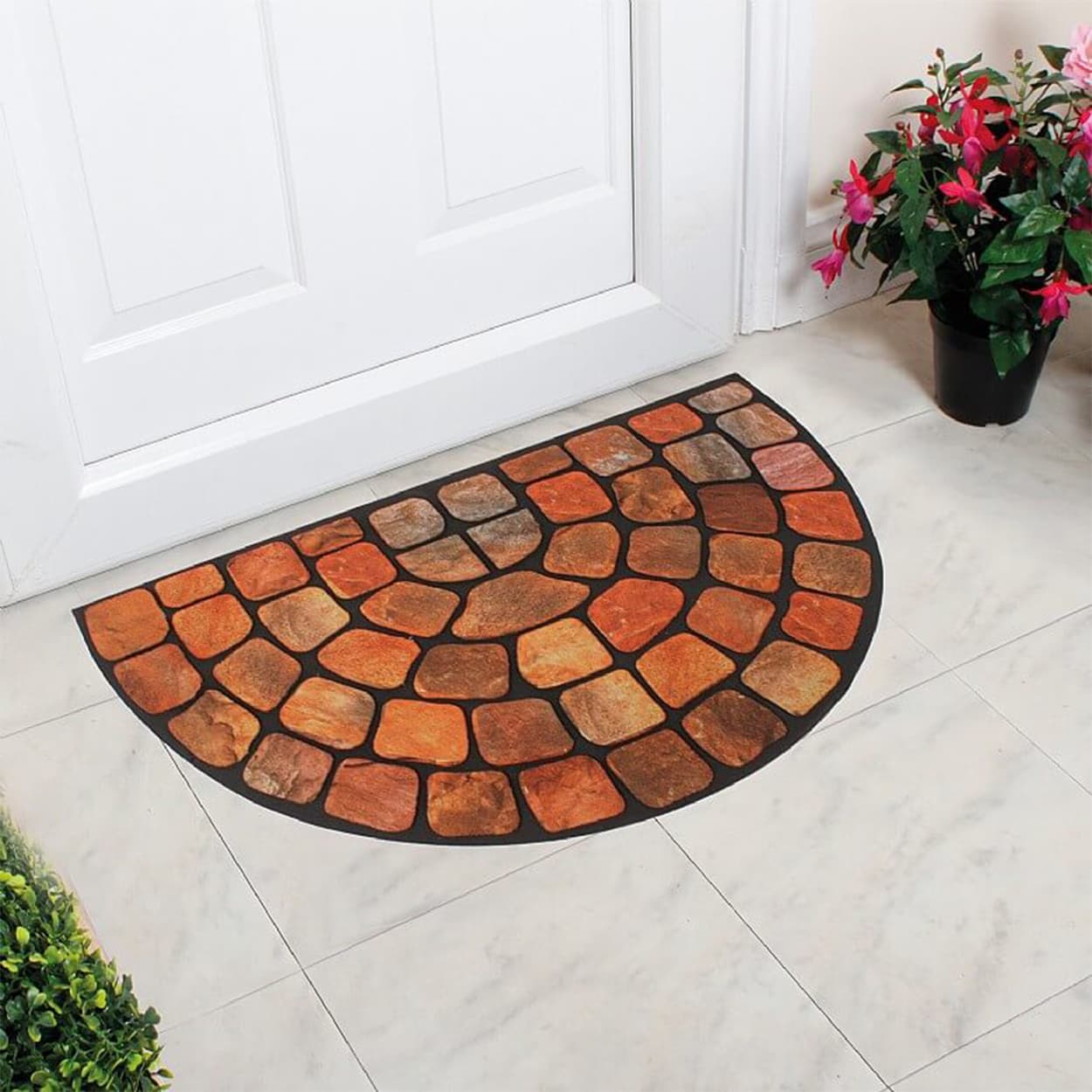 Cobblestone Mat keeps dirt outdoors and clean indoors.