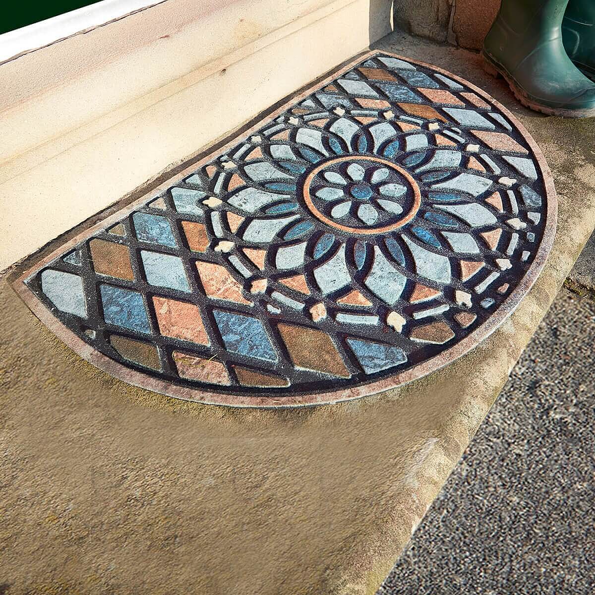 Coopers of Stortford Door Mat Half Moon Slate L77 X W48cm