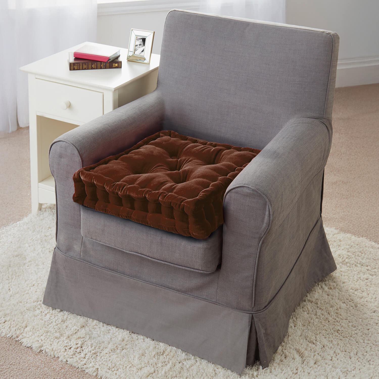 Coopers of Stortford Booster Cushion For Armchair Chocolate L50cm X W50cm X H10cm