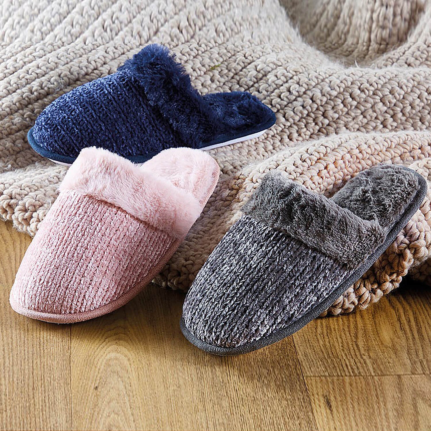 Chenille Mule Slippers - Buy 2 Pairs & Get 1 Free | Coopers of Stortford