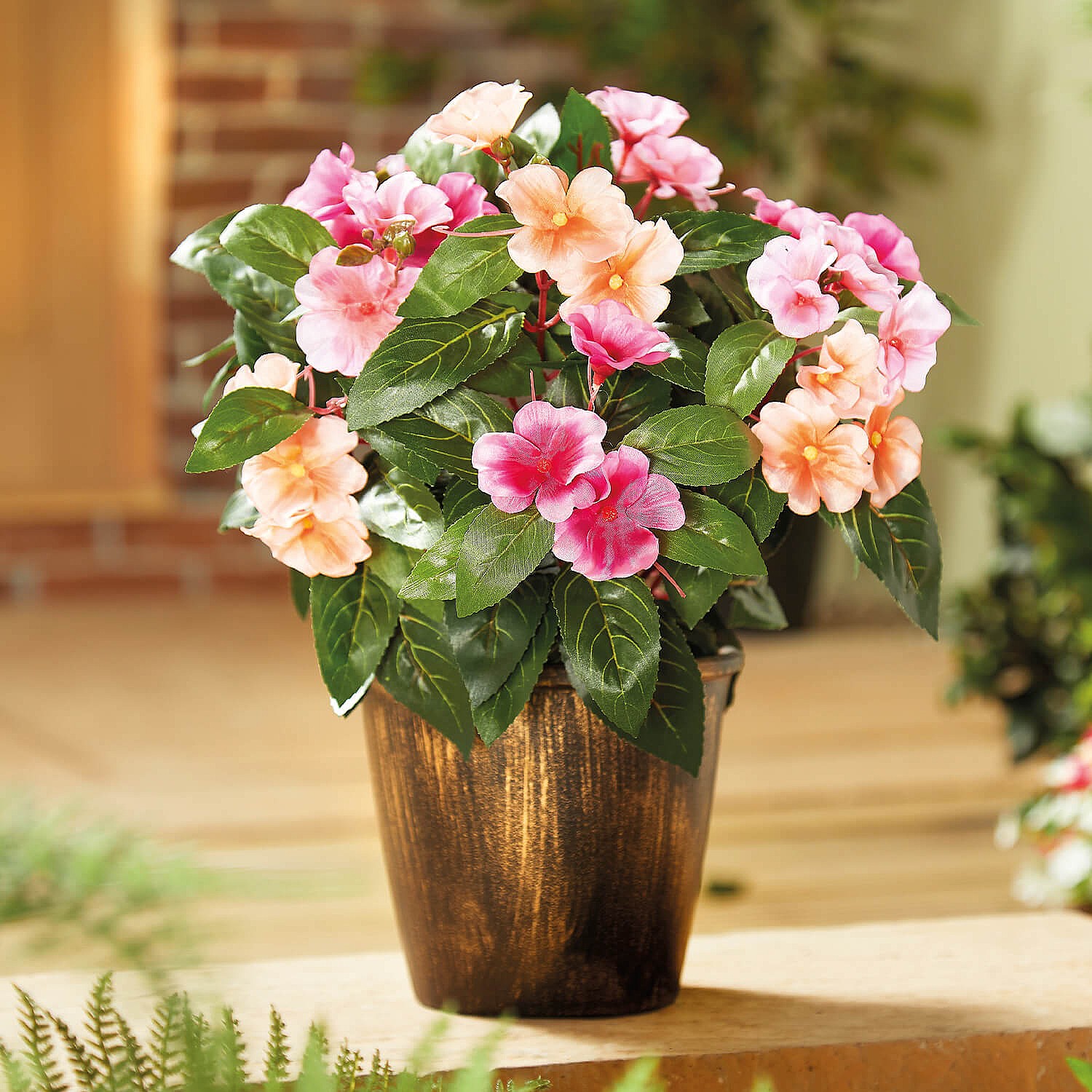 Potted Artificial Impatiens - Buy 2 Get 1 Free