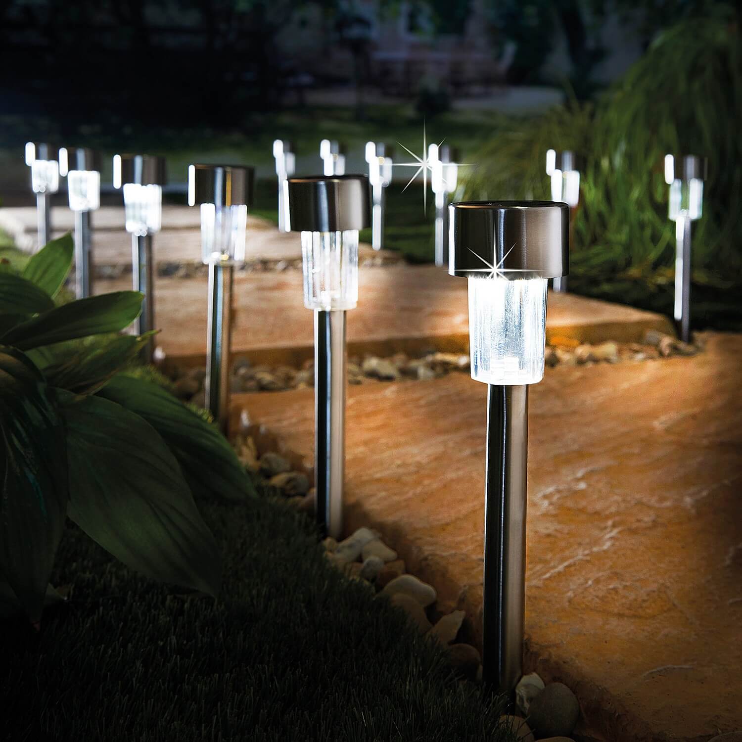 Solar Stake Lights Set of 12