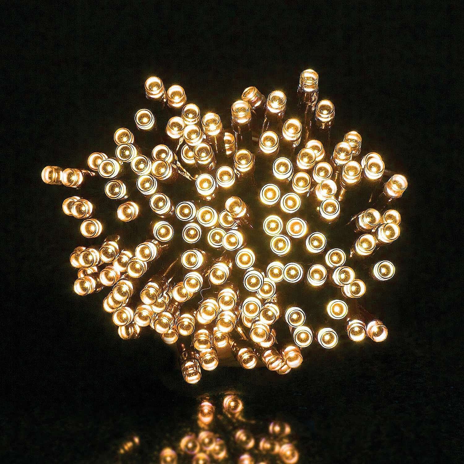 200 LED Solar String Lights Warm White