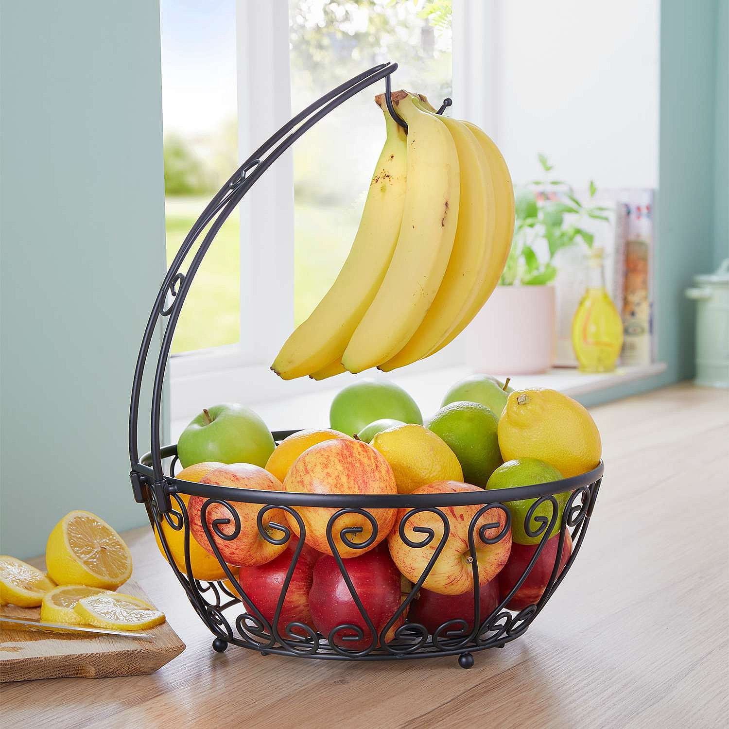 Fruit Bowl with Banana Hanger Kitchen Gadgets & Utensils Coopers Of