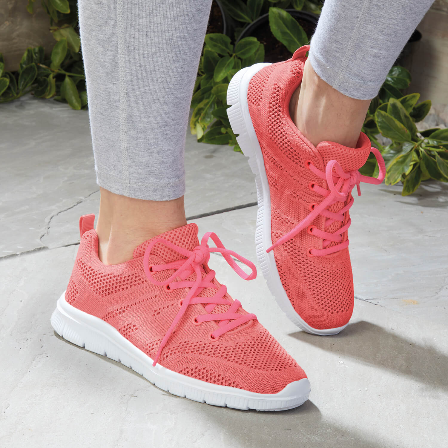 Ladies’ Memory Foam Sports Trainers Coral