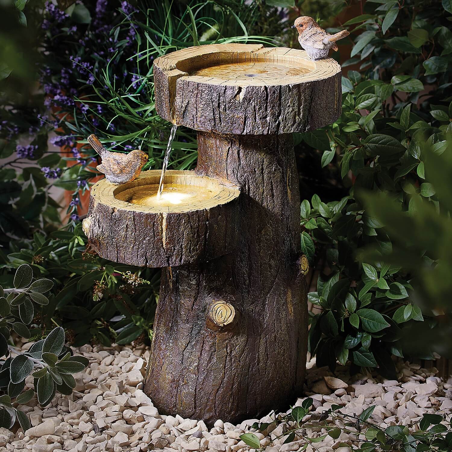 log robin water feature