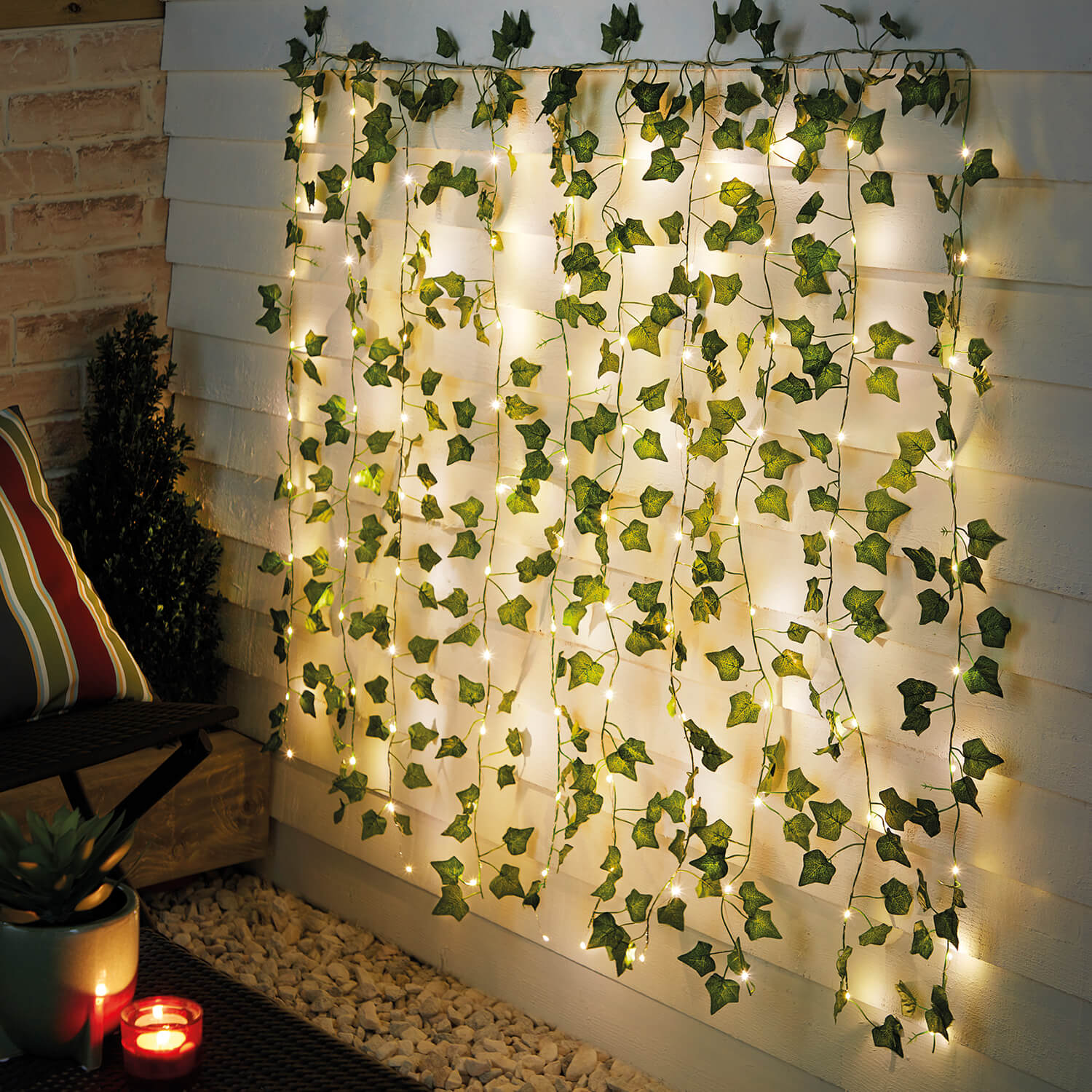 Solar Ivy Leaf Curtain Light