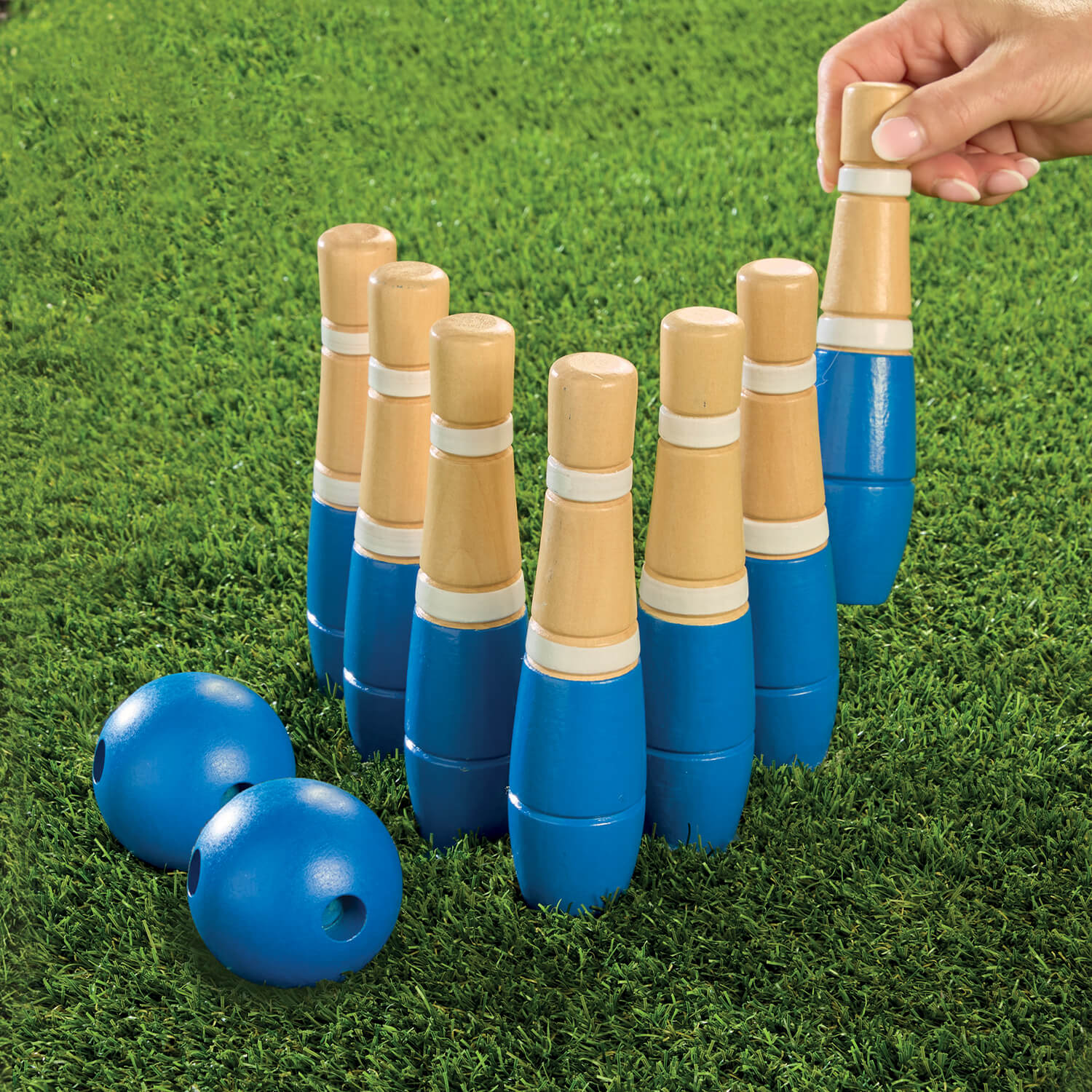 Image of Wooden Skittles Game 7x Skittles H17cm.&hellip;