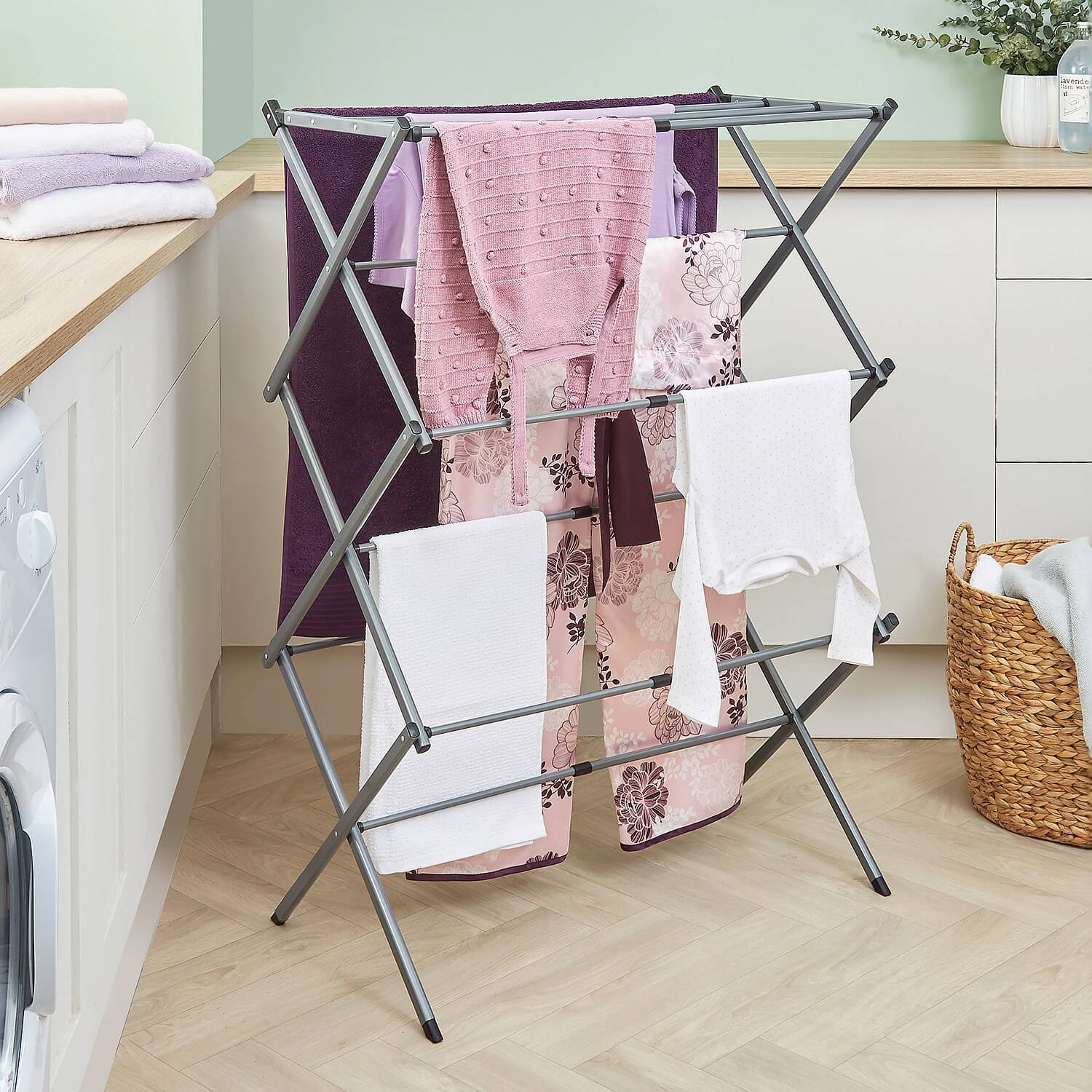 Image of 3 tier airer H104 xW40-70 xD34cm