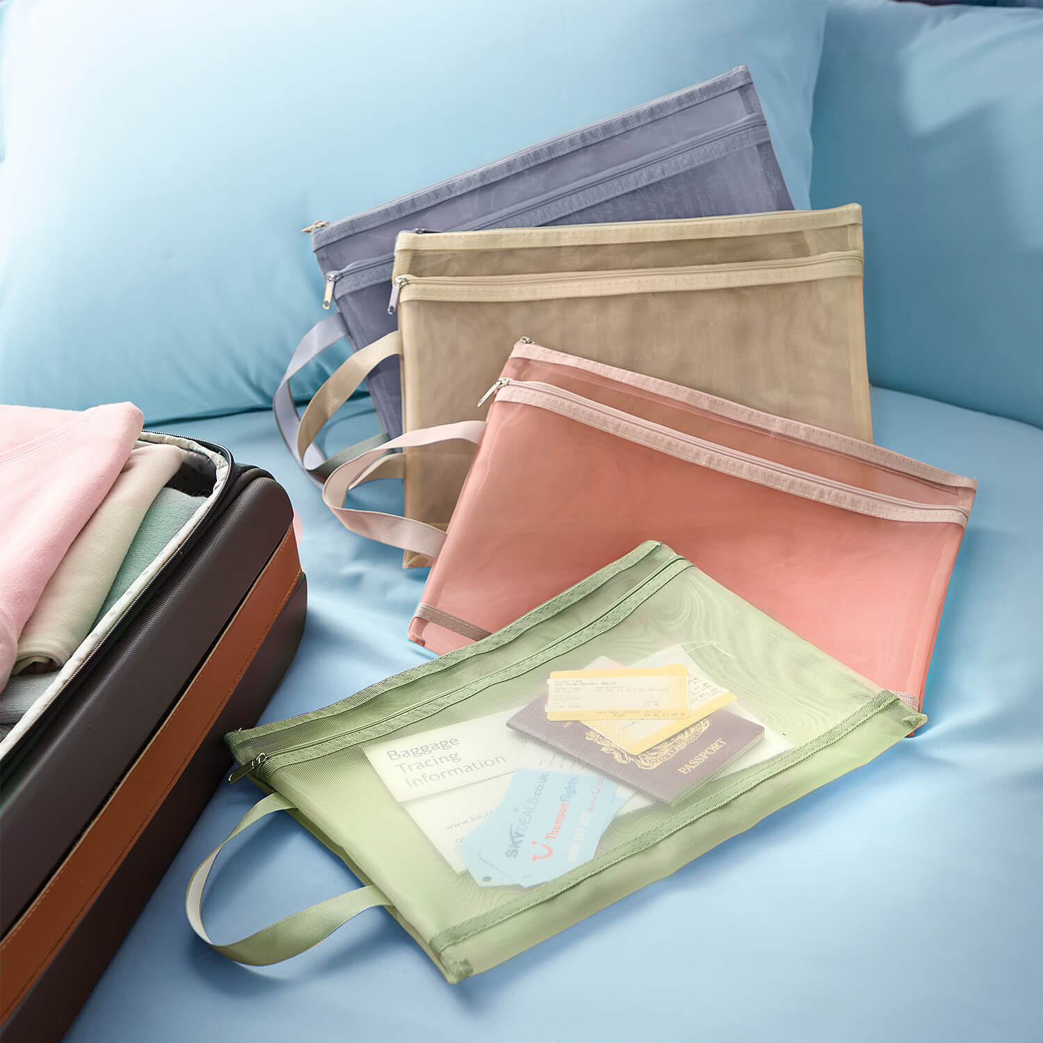 Image of Set Of 4 Double Layer Zipper&hellip;