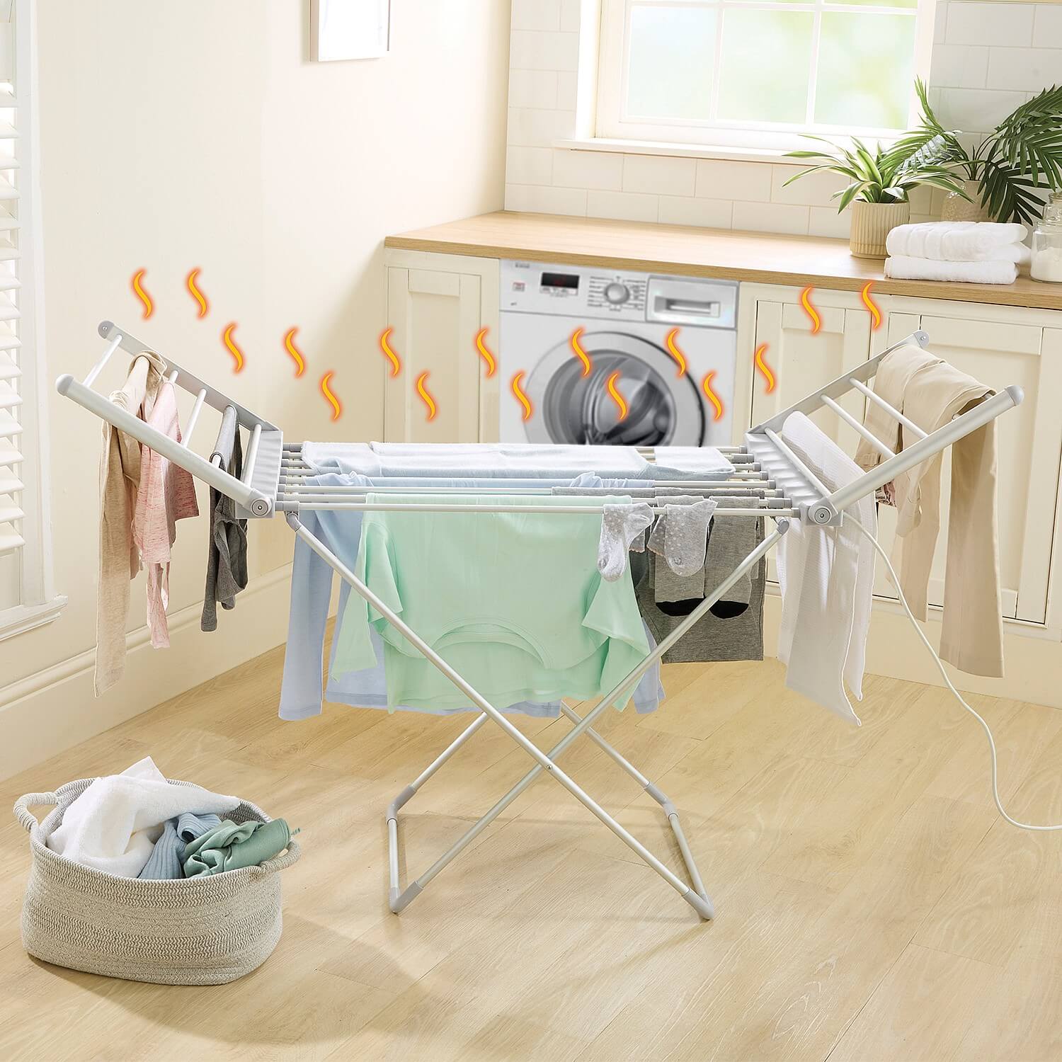 Heated Winged Clothes Airer