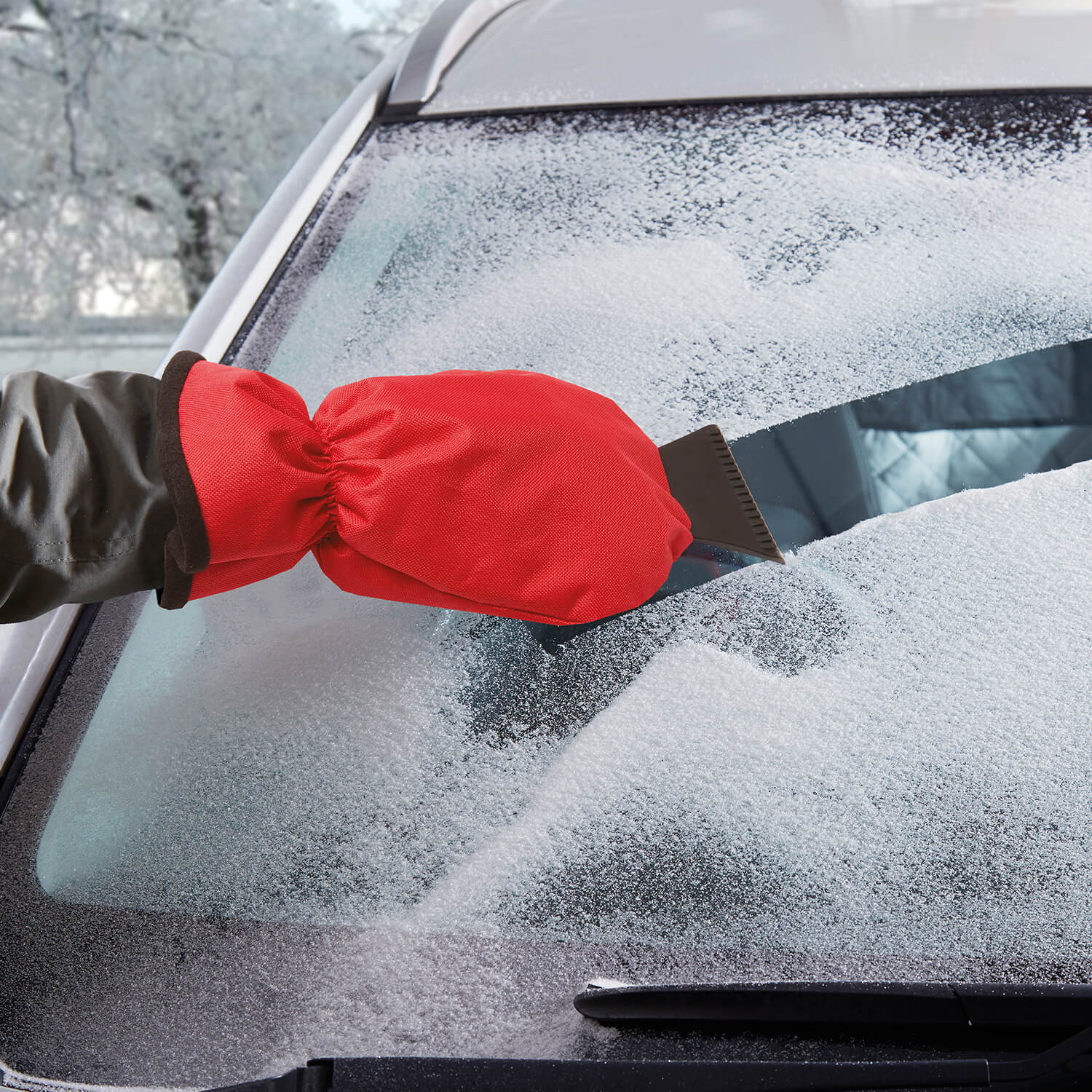 Image of Car Ice Scraper And Glove