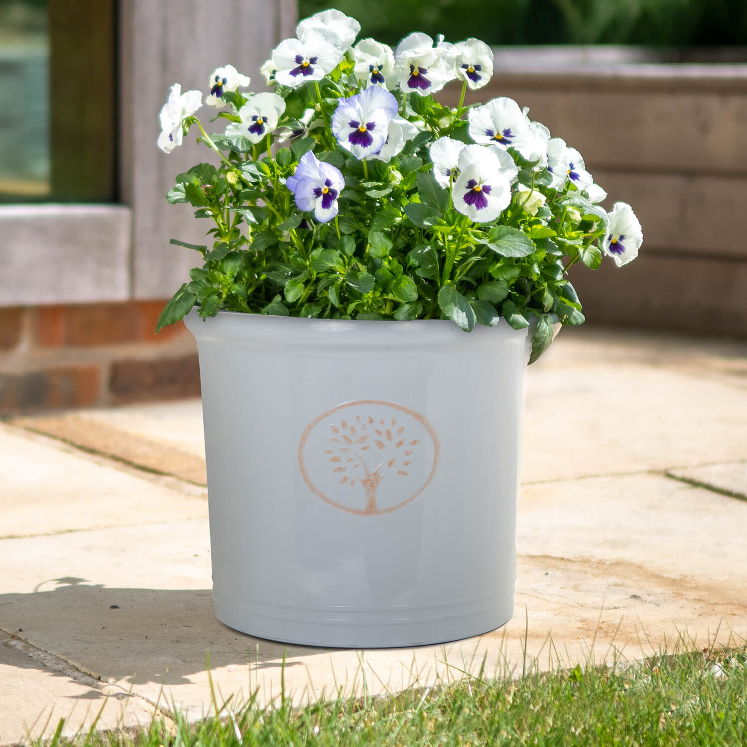38cm Grey Cotswold Cylinder Pot - Set of 2