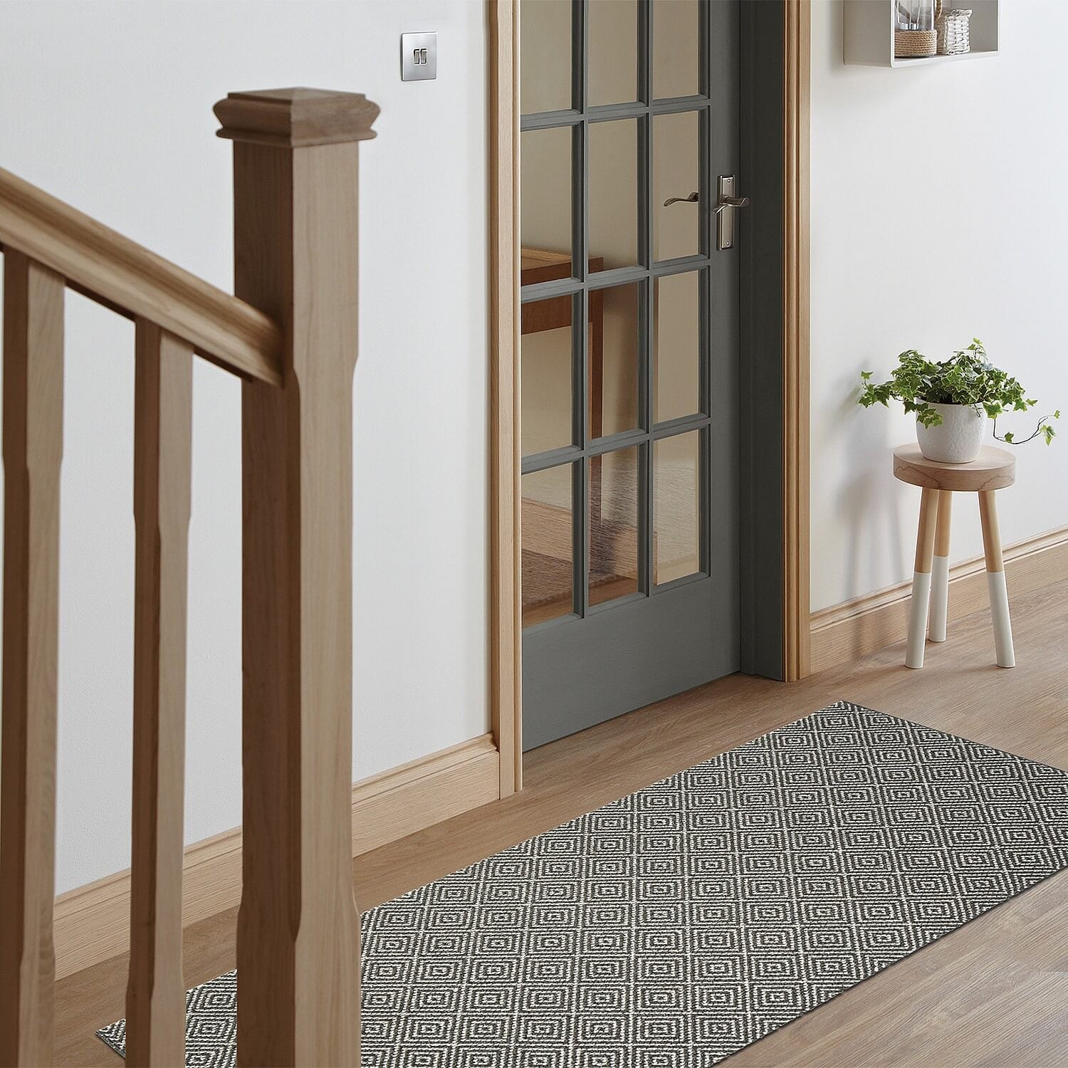 Washamat Prague Mat Lead/Sugar 90 X 57Cm, Grey