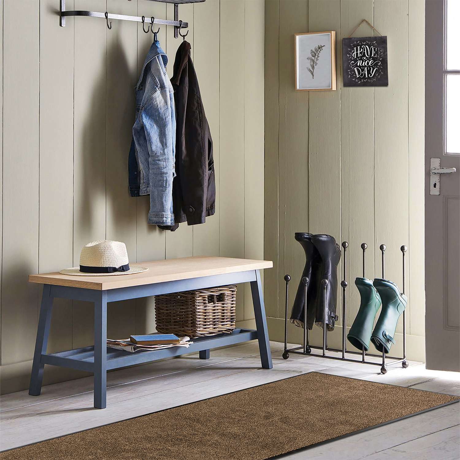 Washamat Eco With Border 80X50Cm - Beige, Brown