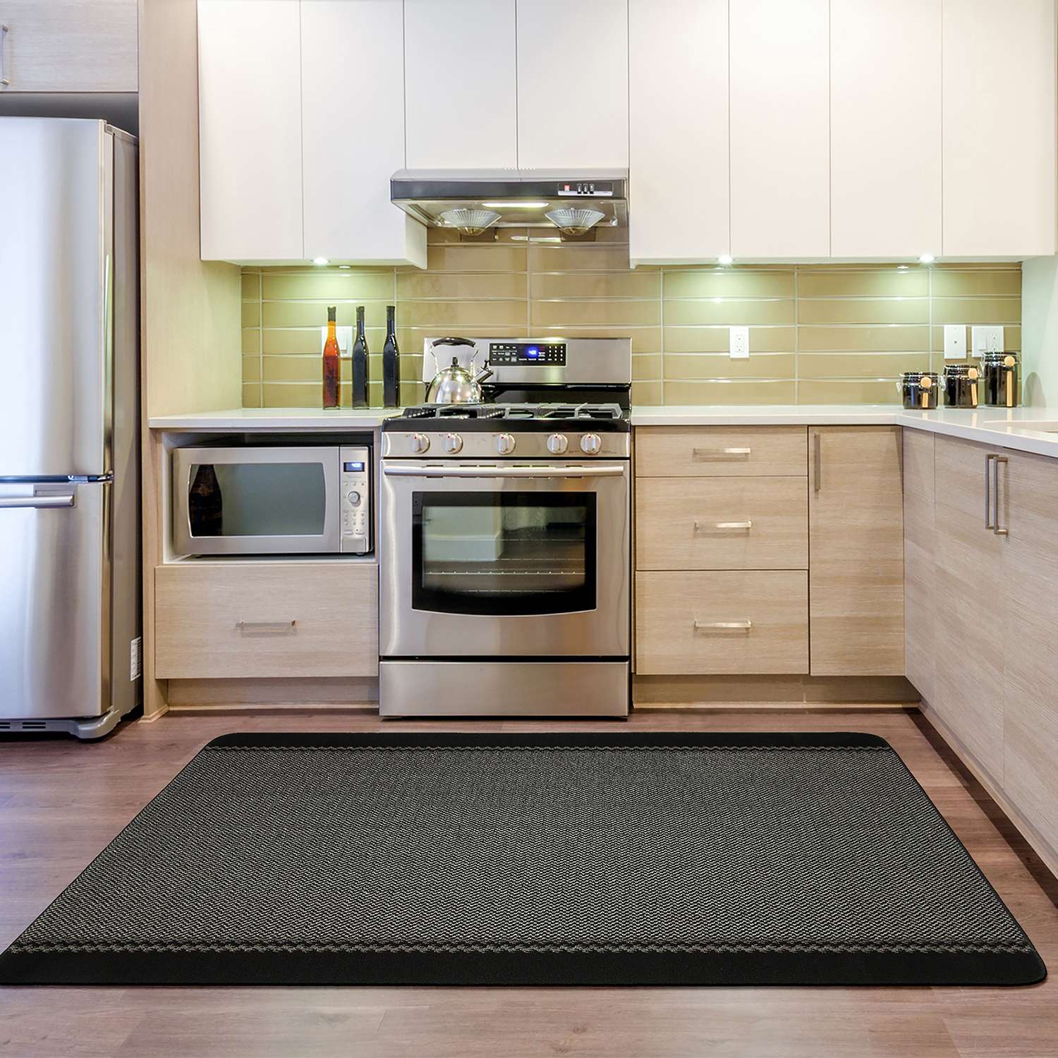 Washamat Kilkis Mat Black 100 X 67Cm, Black