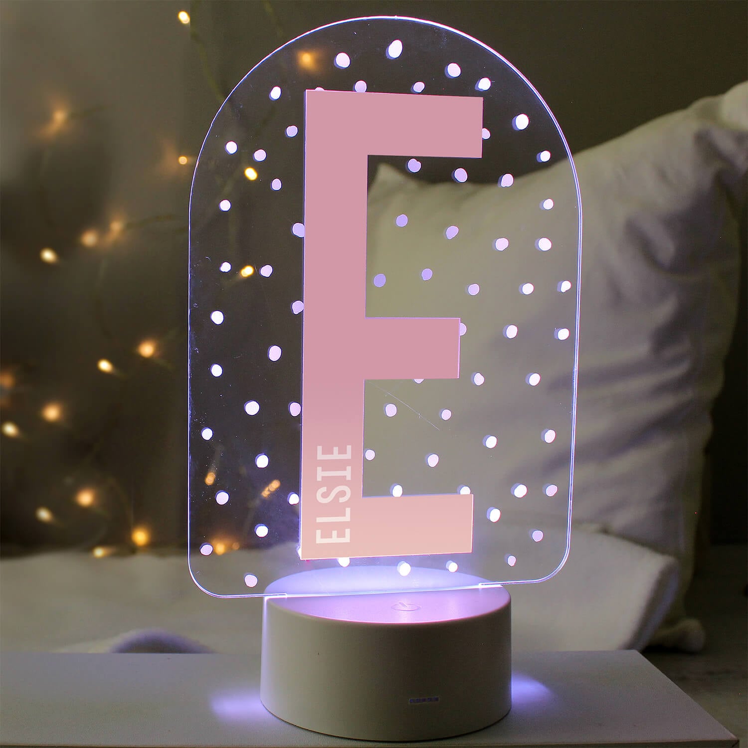 Personalised Initial LED Colour-Changing Night Light