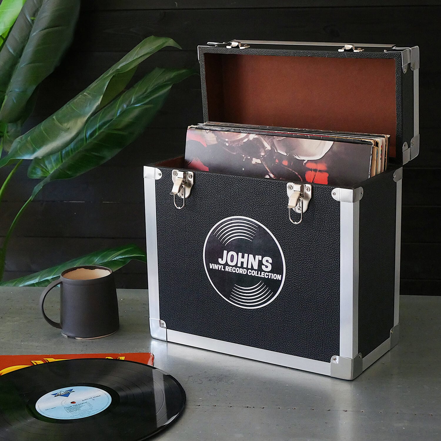 Image of Black Personlised Record Storage Case