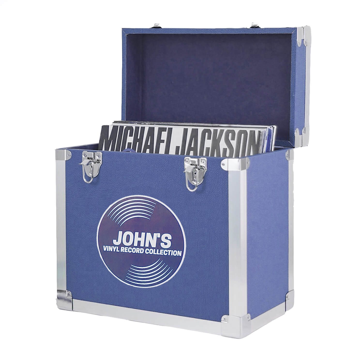 Image of Navy Personlised Record Storage Case