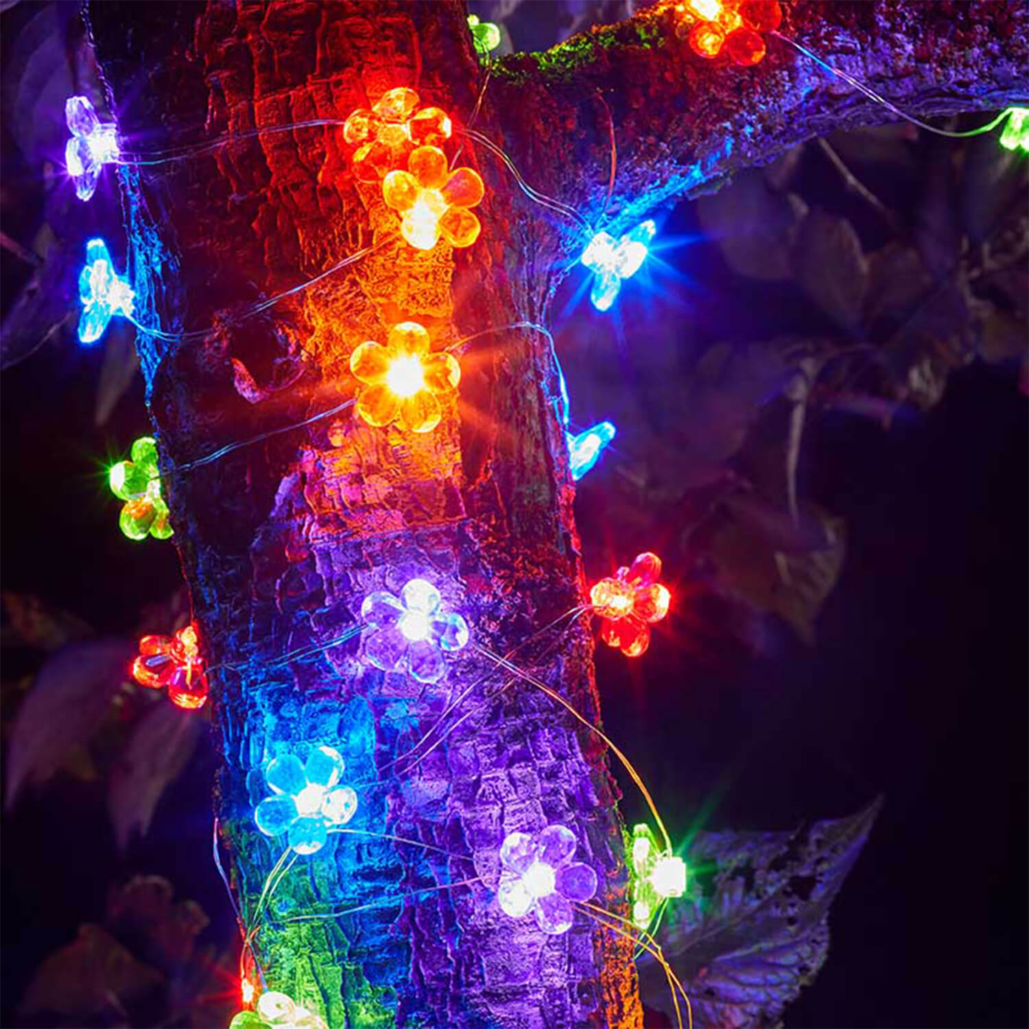 30 Flower Firefly Solar String Lights