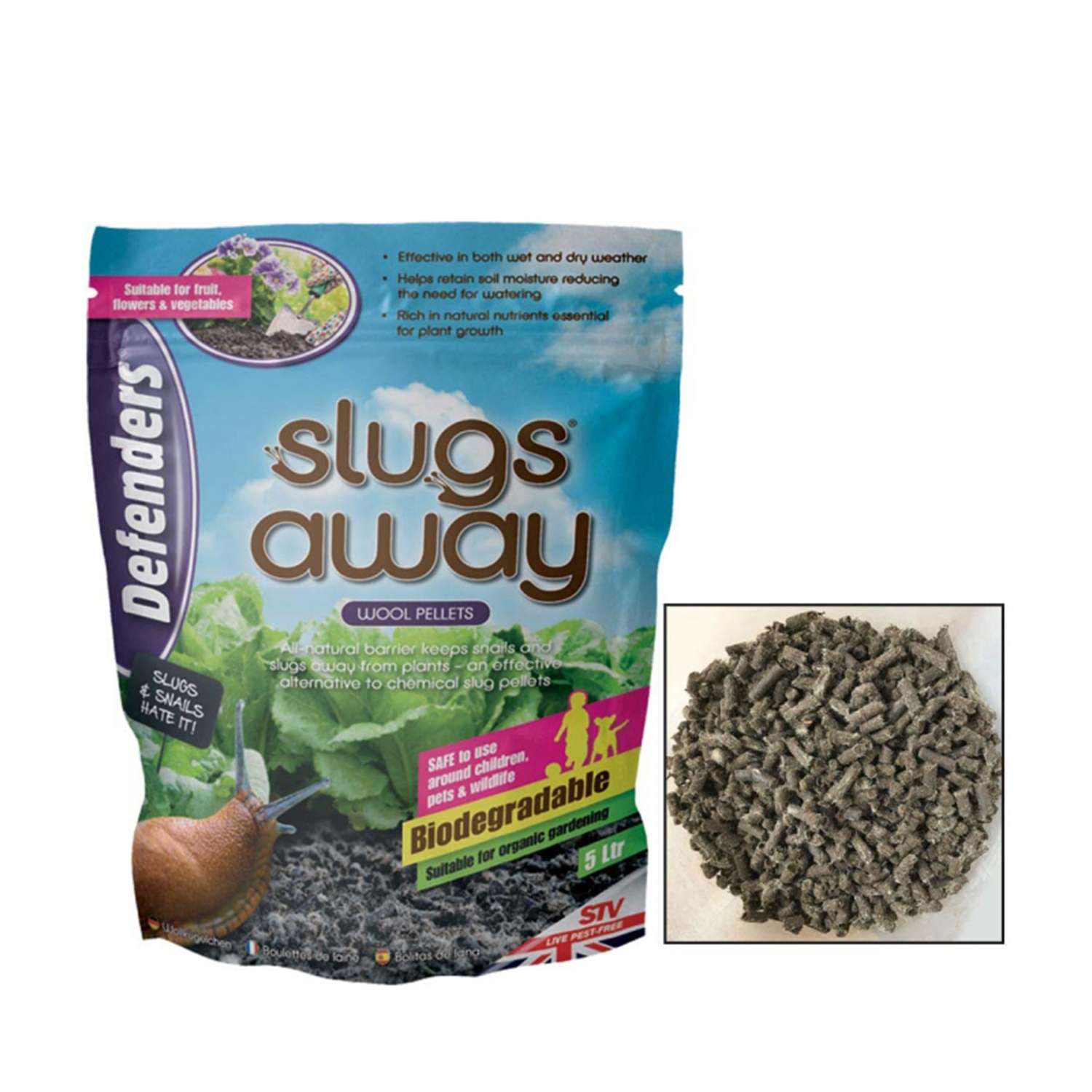 Slugs Away® Wool Pellets - 5Ltr