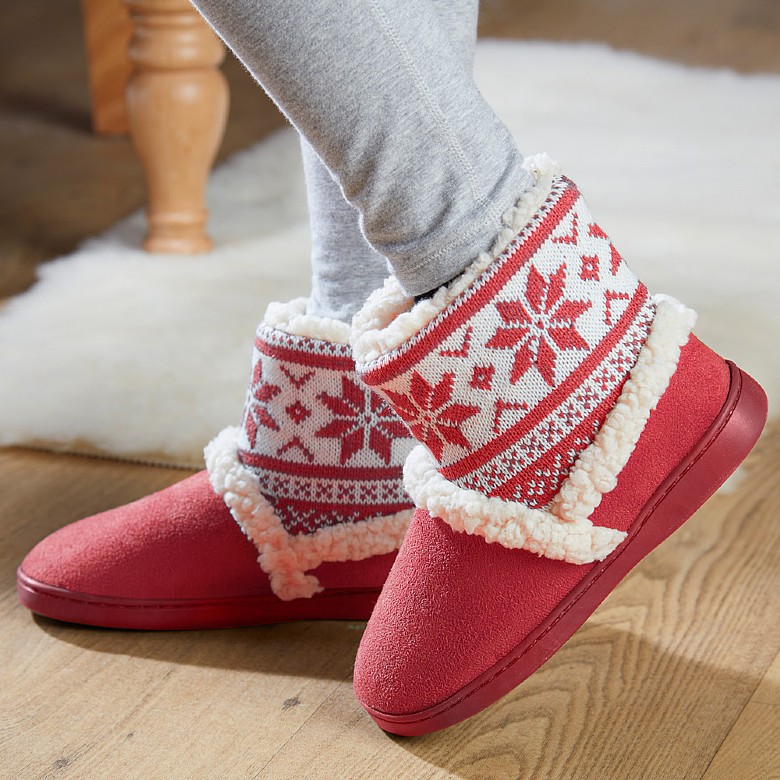 Scandi Sherpa Fleece Slipper Boots - Buy 1 Get 1 Free