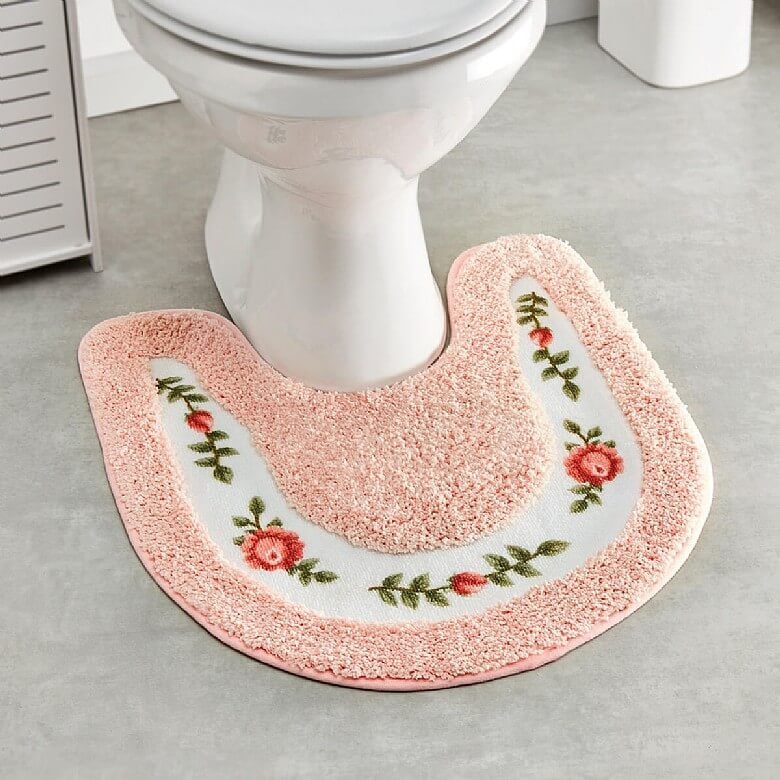 2 Piece Bathroom Mat Set Blush