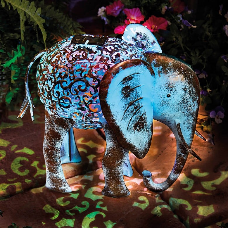 Elephant Solar Light Garden Decor & Accessories Coopers Of Stortford