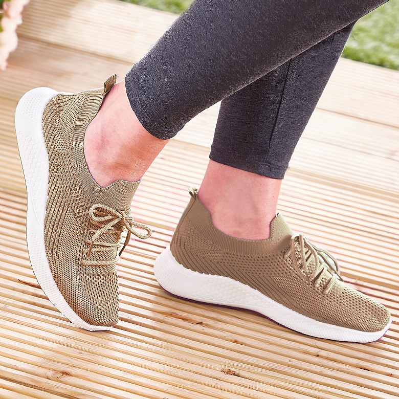 Women's Airflow Slip-on Trainers Taupe | Coopers Of Stortford