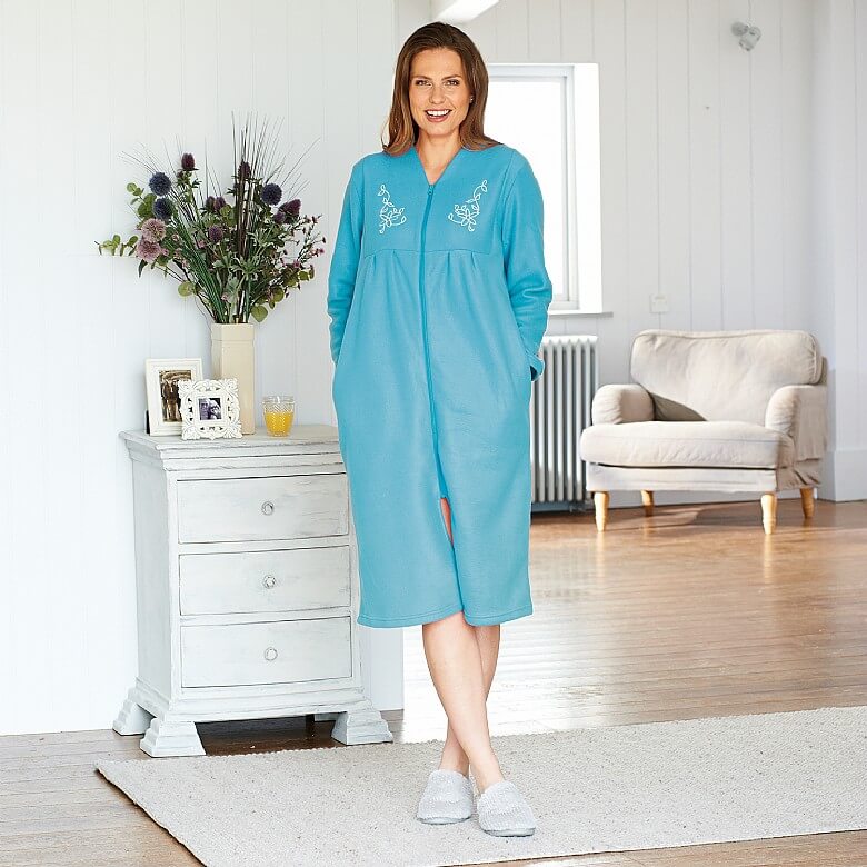 Zip Fleece Dressing Gown - Coopers Of