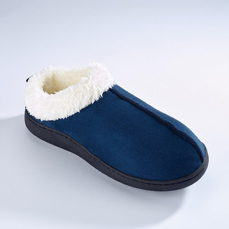 VIVADIA Mule Slippers - Suedette Memory Foam - Navy S