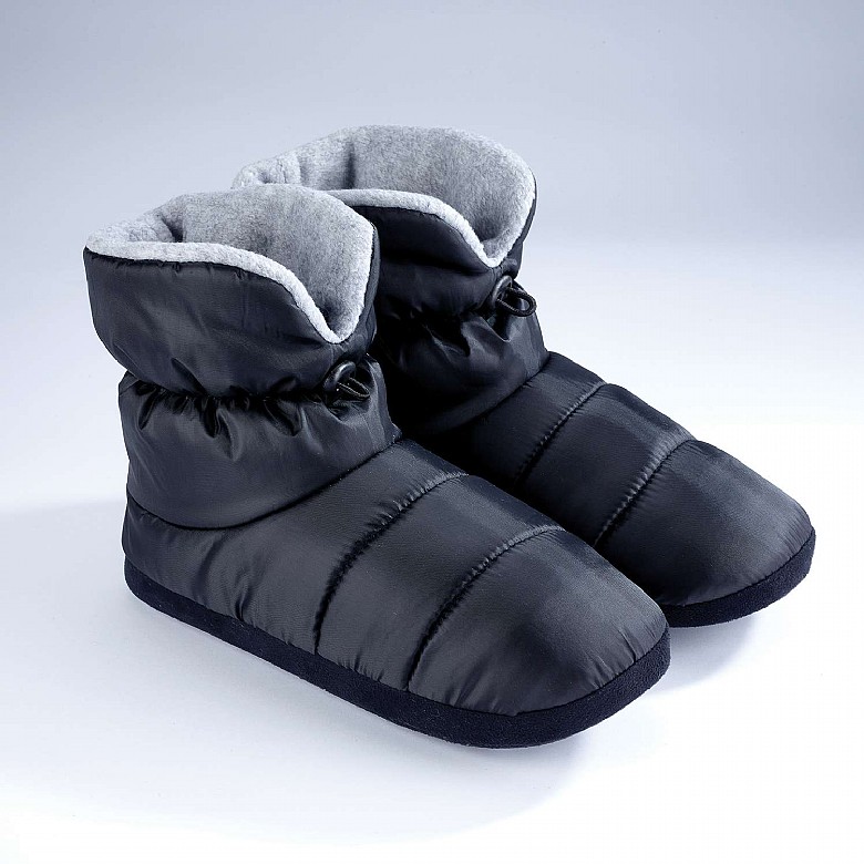 Slipper Boots Quilted Memory Foam Duvet Black
