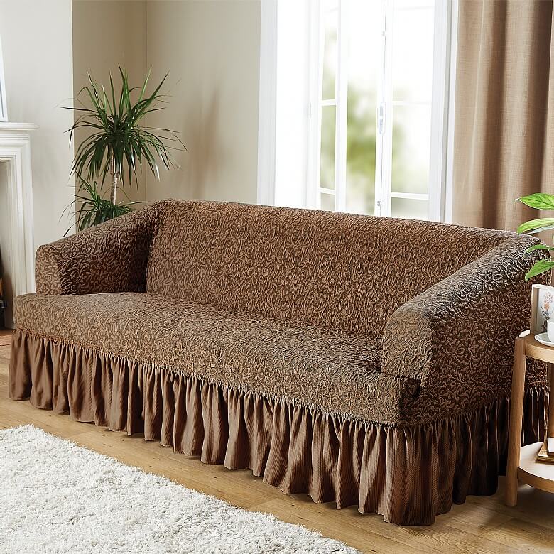 Valance 3 Seater Sofa Cover Fits Width, Brown Sofa Cover Uk