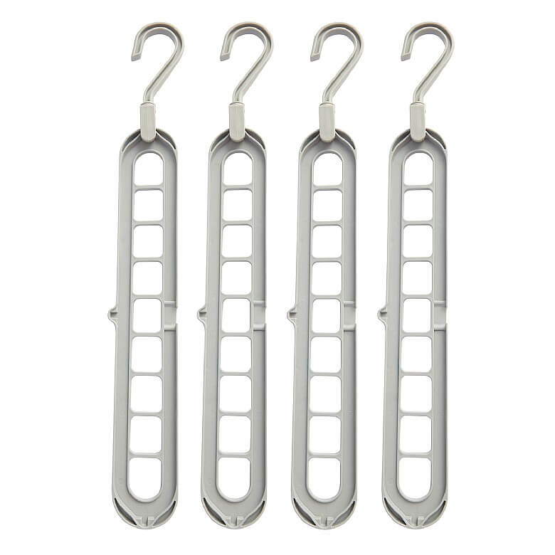 Pack of 4 Wardrobe Space Saving Clothes Hangers
