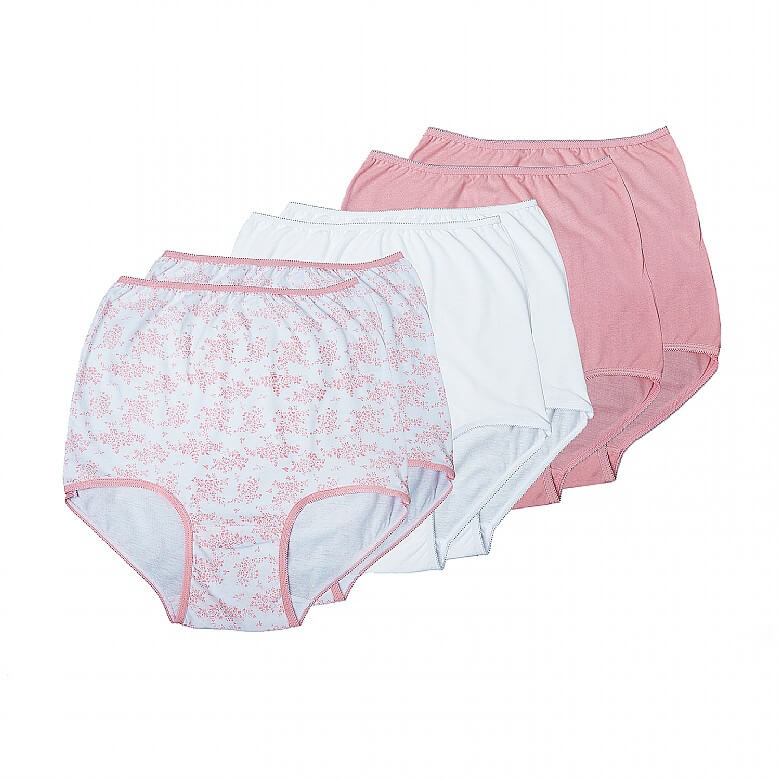 Pack of 6 Pink Mix Cotton Briefs