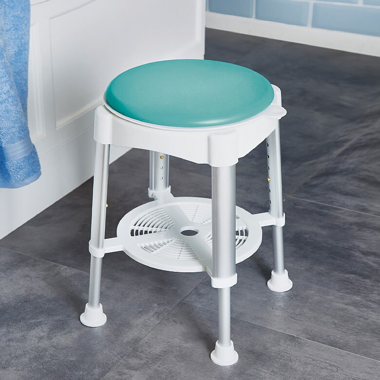 Rotating sales bath stool