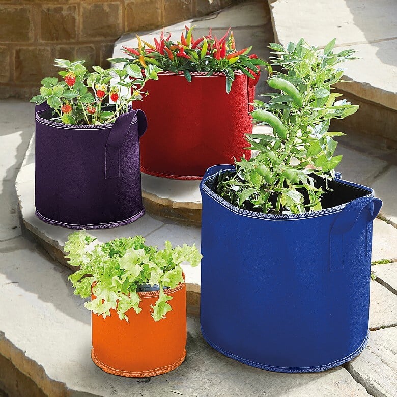 Set of 4 Universal Grow Bags Multicolour