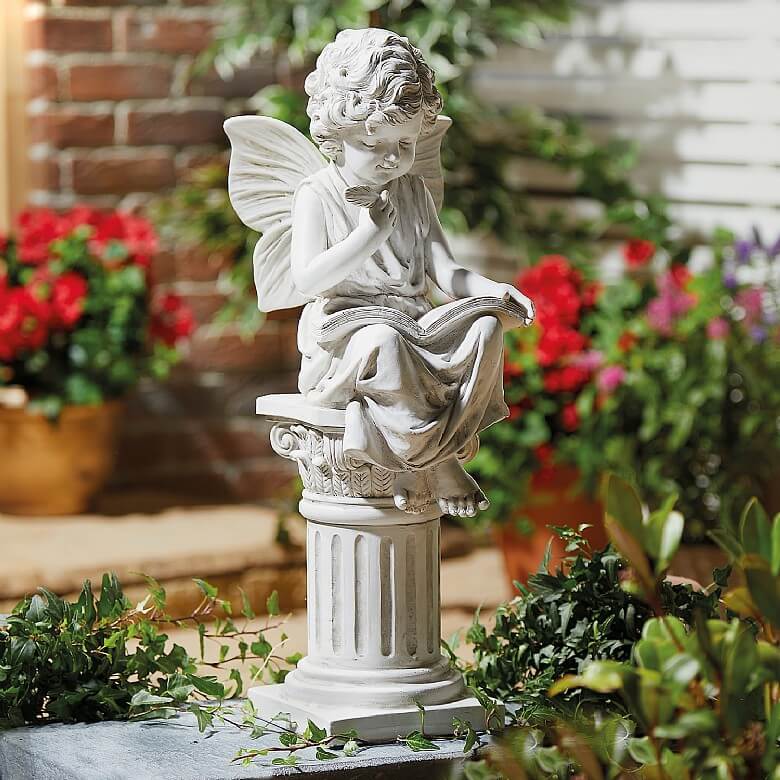 Fairy Reading Book Garden Statue