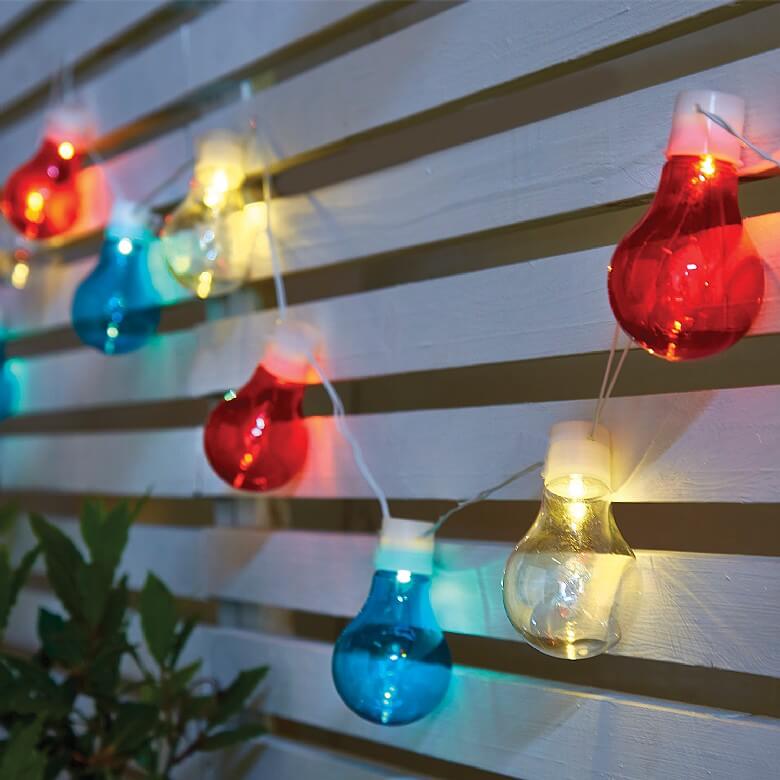 Solar powered coloured garden lights discount