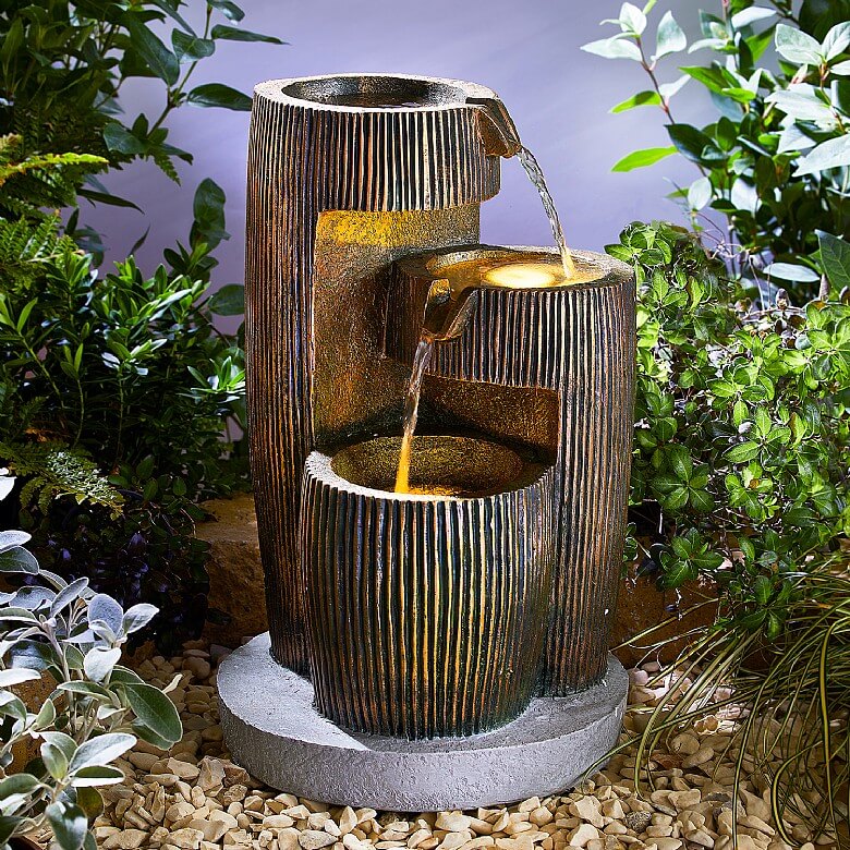 Solar Cascading Bronze Water Feature