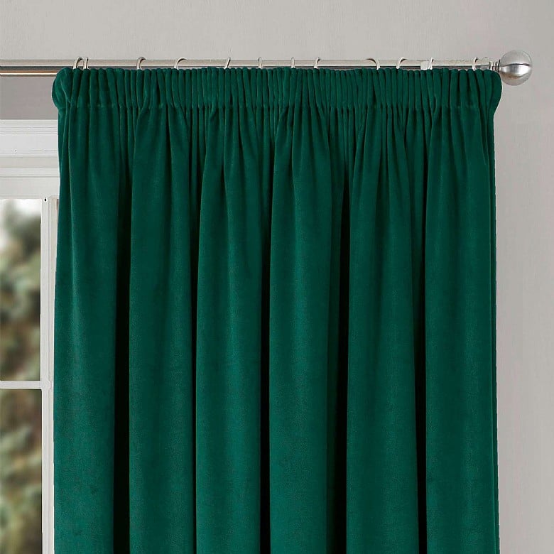 Bagaille VELOURS CURTAIN ★ GREEN Lined Velour Curtains - Bottle Green