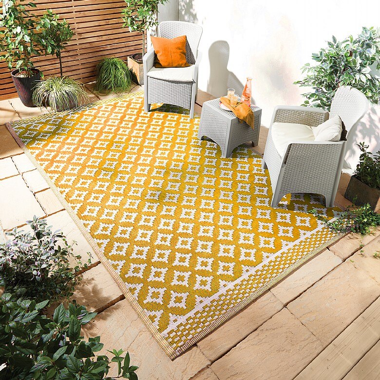 Yellow outdoor deals rug