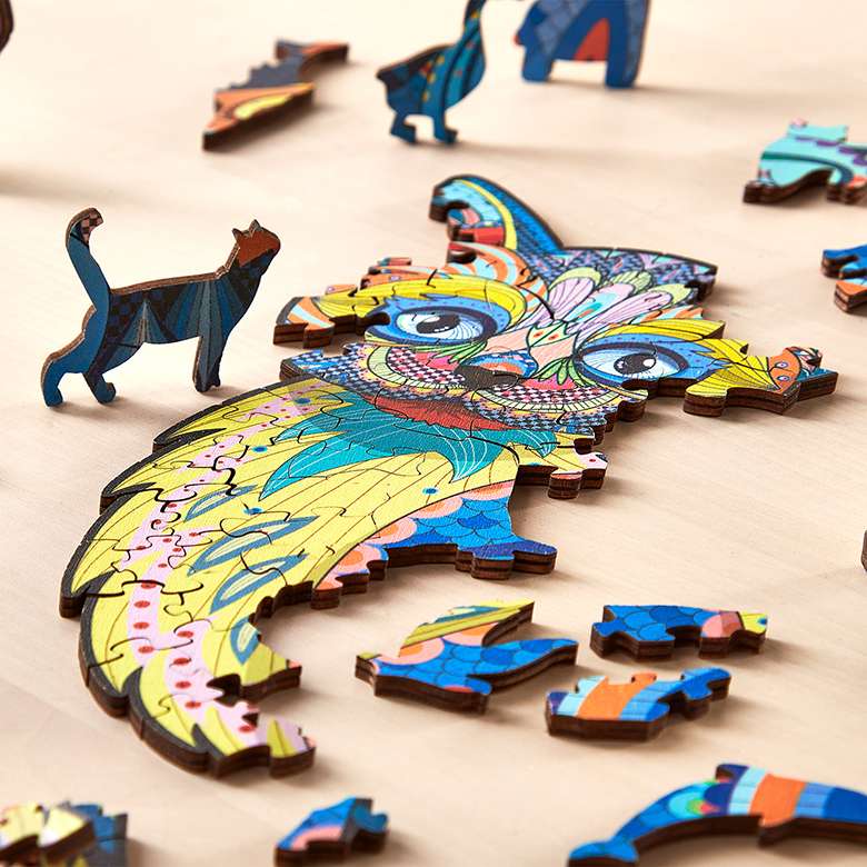 300 piece Wooden Cat Jigsaw Puzzle Coopers Of Stortford