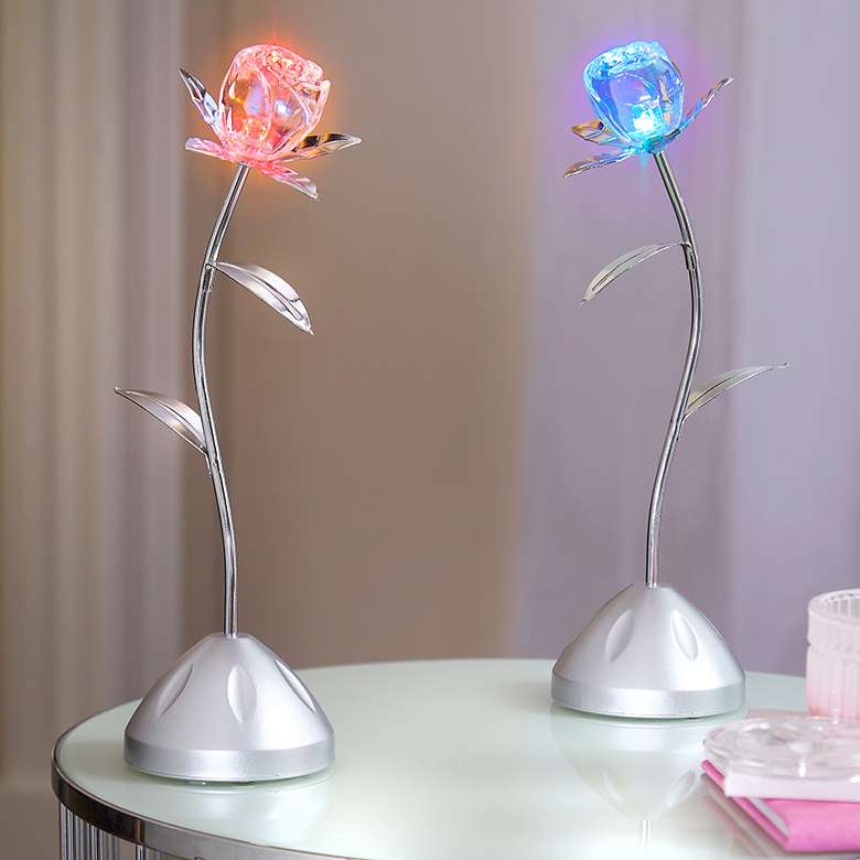 Crystal on sale lotus lamp