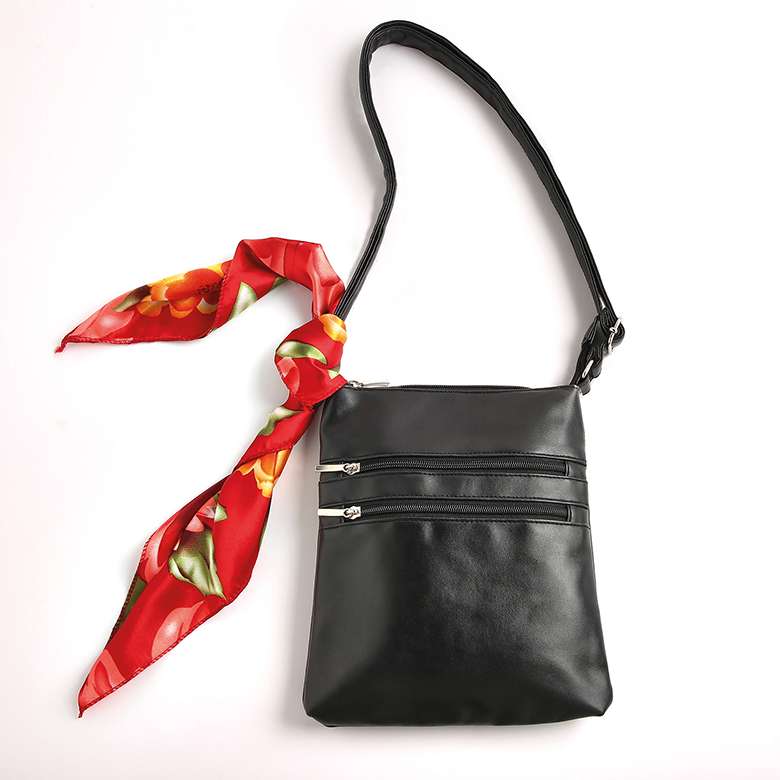 Crossbody Bag with Scarf Black Leopard Buy 1 Get 1 Free Women's