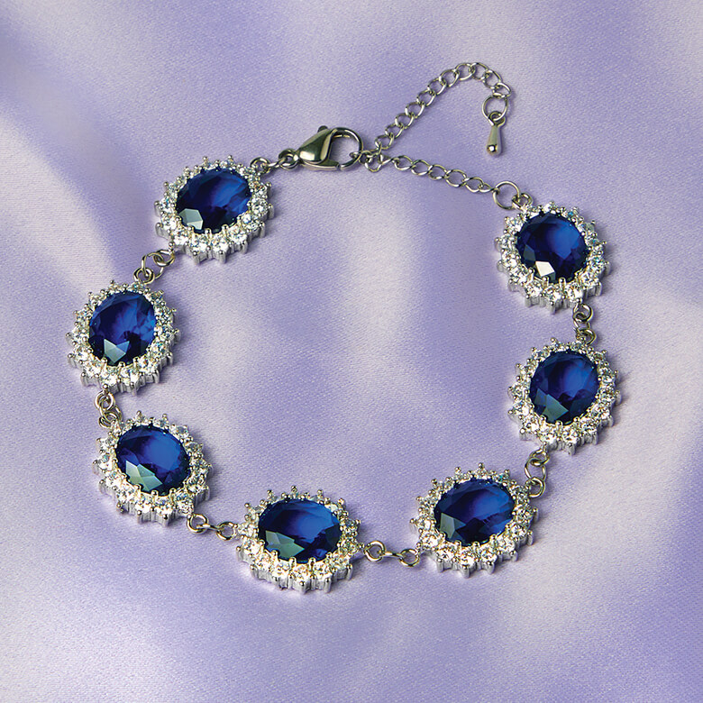 11.25 Carat (Ctw) Lab-Created Blue and White Sapphire Bracelet in Sterling  Silver (7 Inches) - Walmart.com