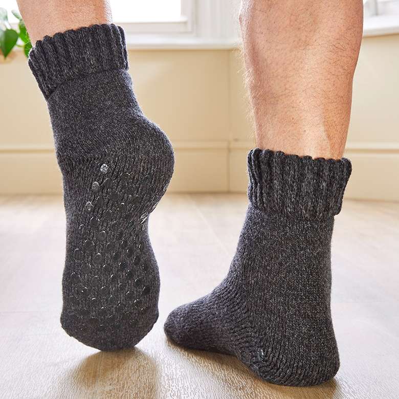 Buy Wholesale Mens Merino Wool Thermal Slipper Socks with Grip (1 Pair)  Supplier UK | Order Wholesale