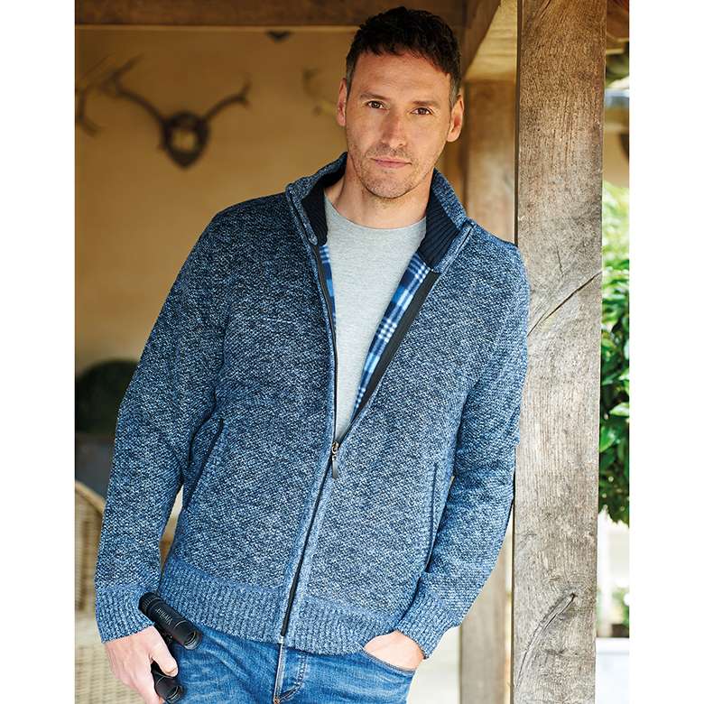 fleece lined mens cardigan