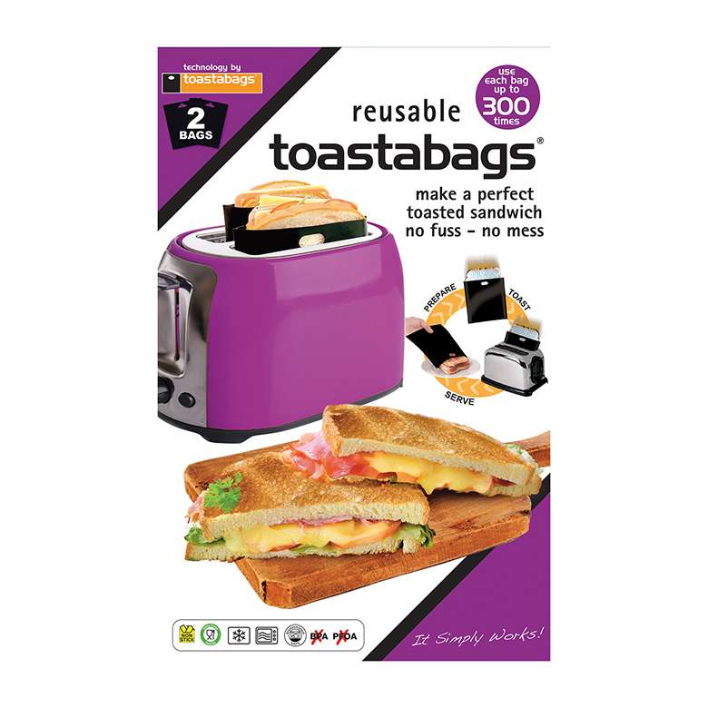 Toastabags - Sachets Cuisson Réutilisables Pour Grille-Pain - 2 Pack, Jusqu'à 100 Utilisations