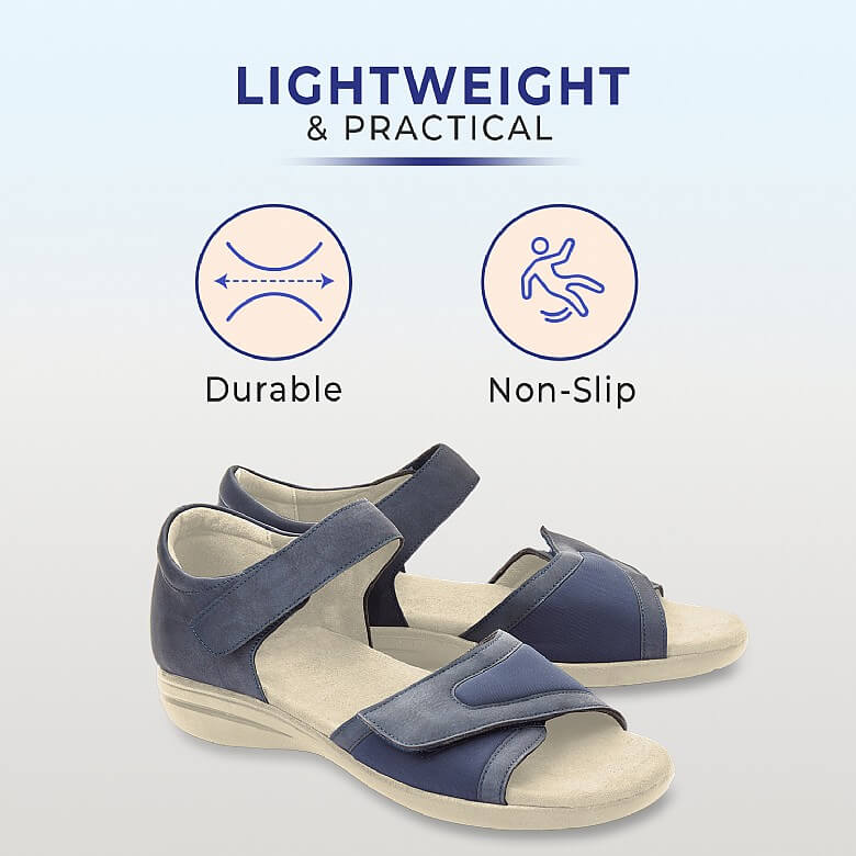 Navy Comfort Fit Stretch Sandals Coopers Of Stortford